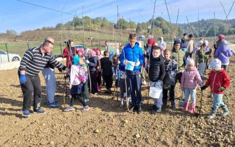 Džemat Pribava kod Gračanice dobio novo mezarje: djeca posadila 40 bijelih lipa