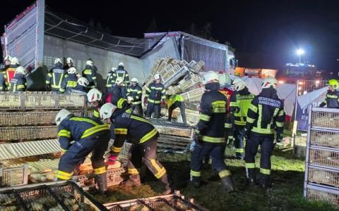 Vozač iz BiH sletio s ceste kod Zell am Moosa, vatrogasci satima spašavali kokoši