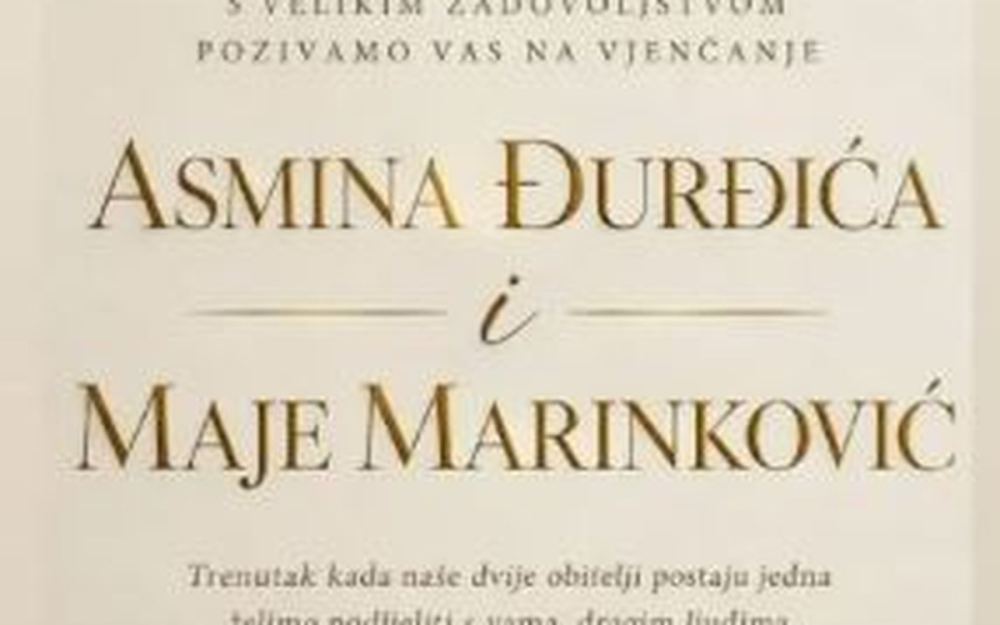 Durdžić i Marinković izazvali buru objavom pozivnice za vjenčanje: Otac Taki demantovao