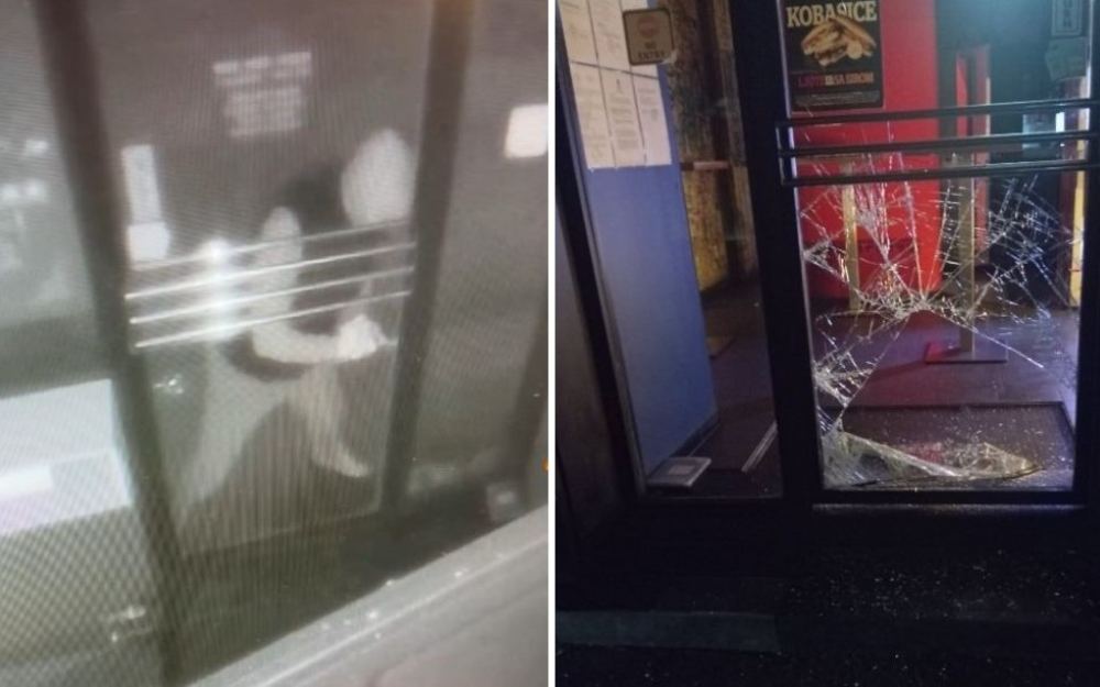 Muškarac razbio staklo na fast food objektu "Pirpa" nakon što nije uspio obiti vrata