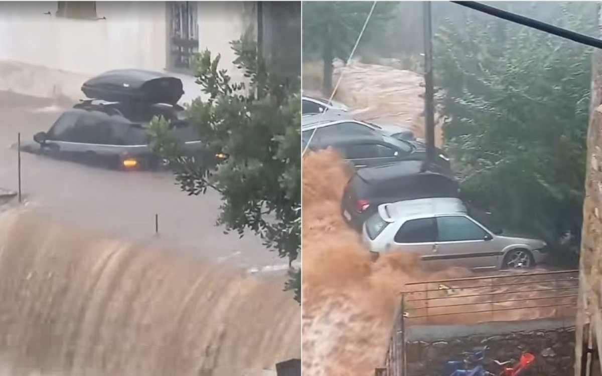 Snažno nevrijeme pogodilo jug Peloponeza: Automobili završili u moru, žena pogođena gromom